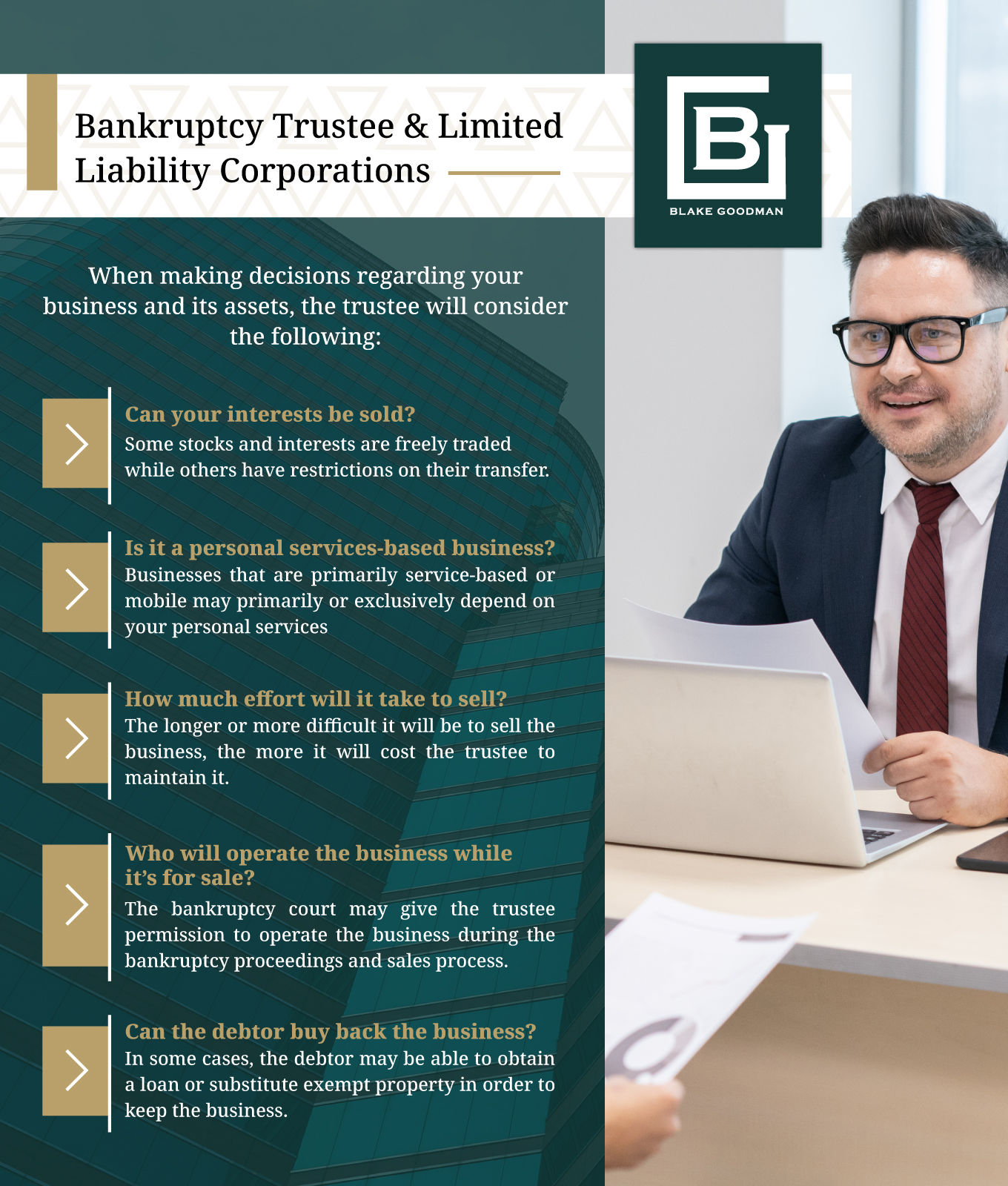 An infographic about Bankruptcy Trustee & Limited Liability Corporations