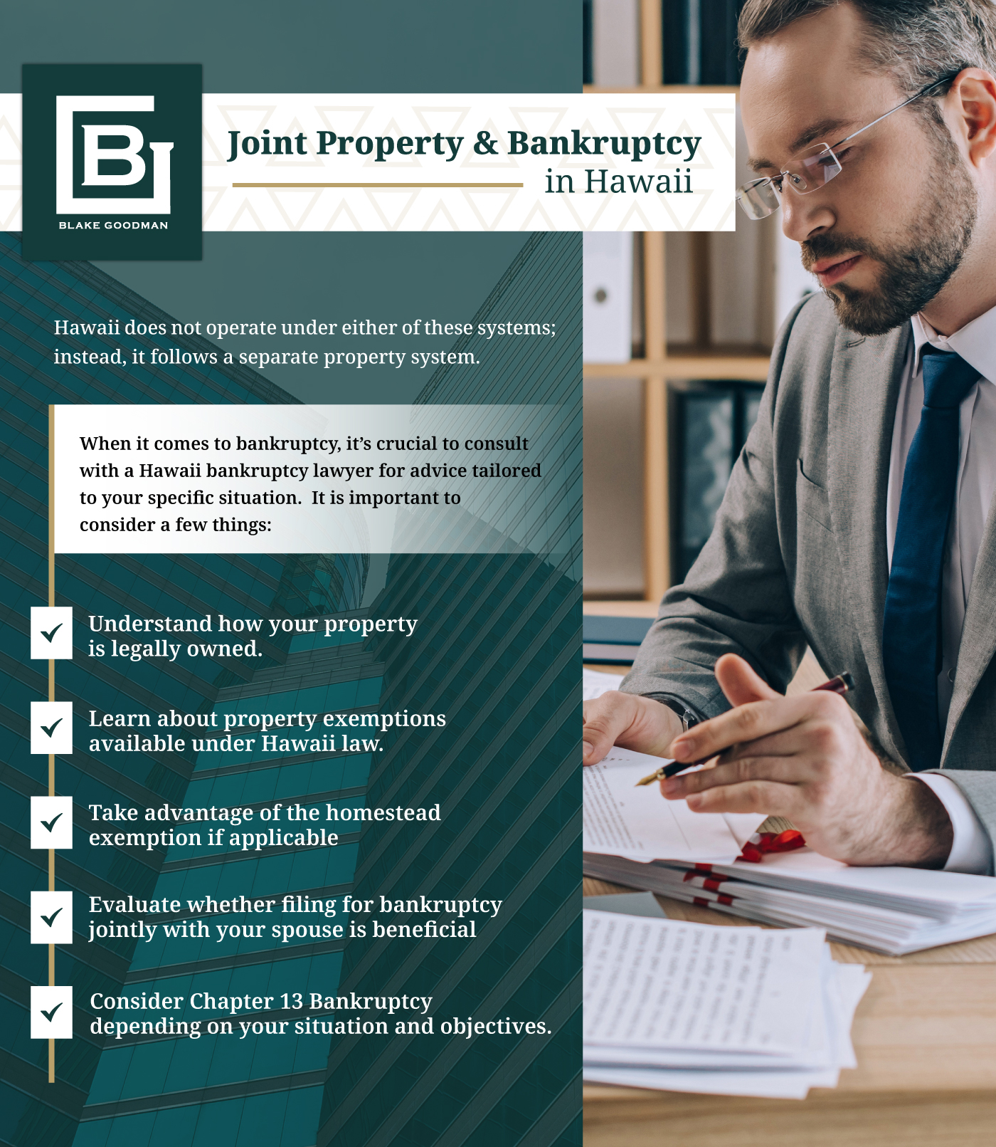 An infographic that explains about joint property & bankruptcy