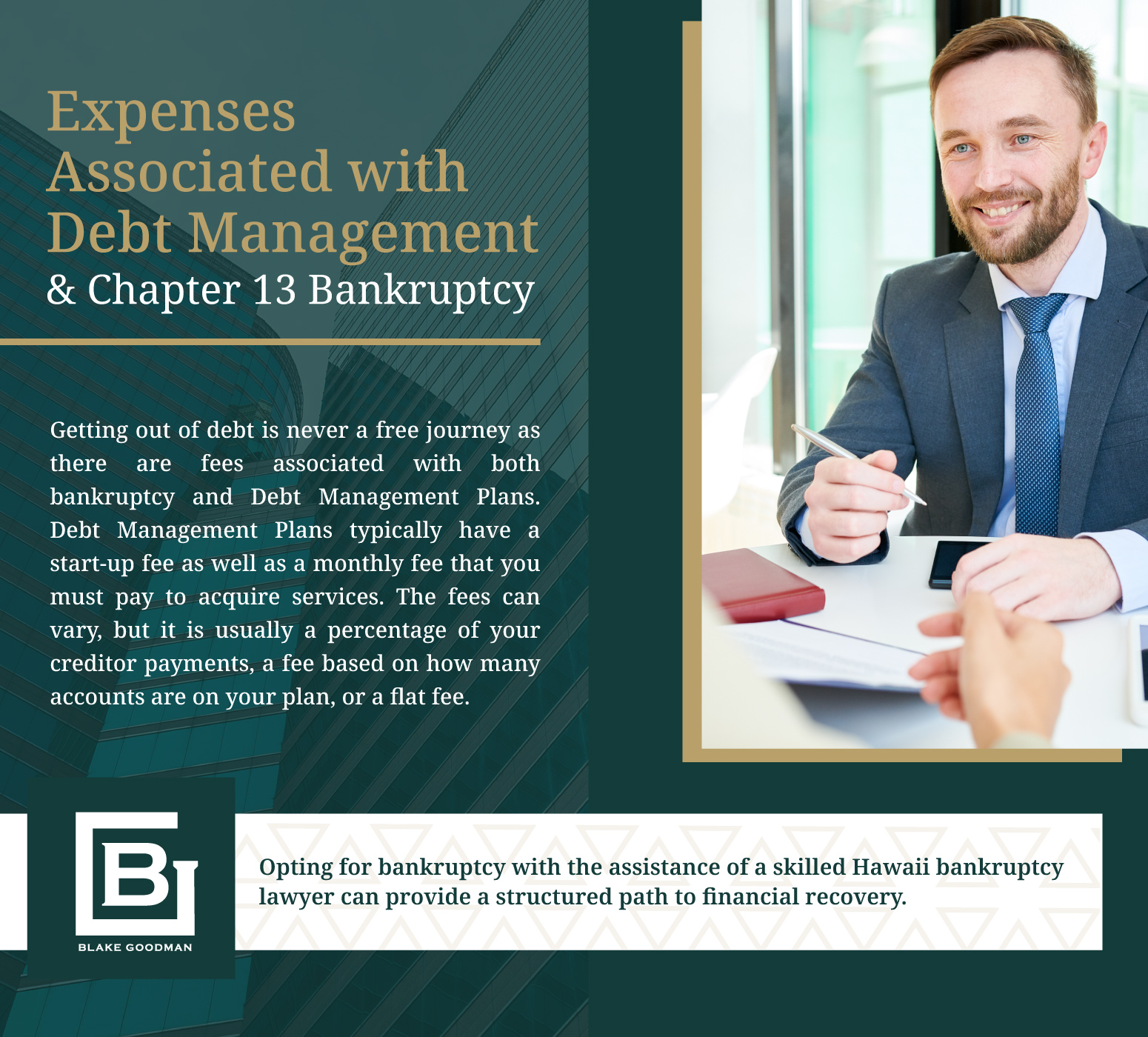 An infographic that explains about the expenses associated with debt management
