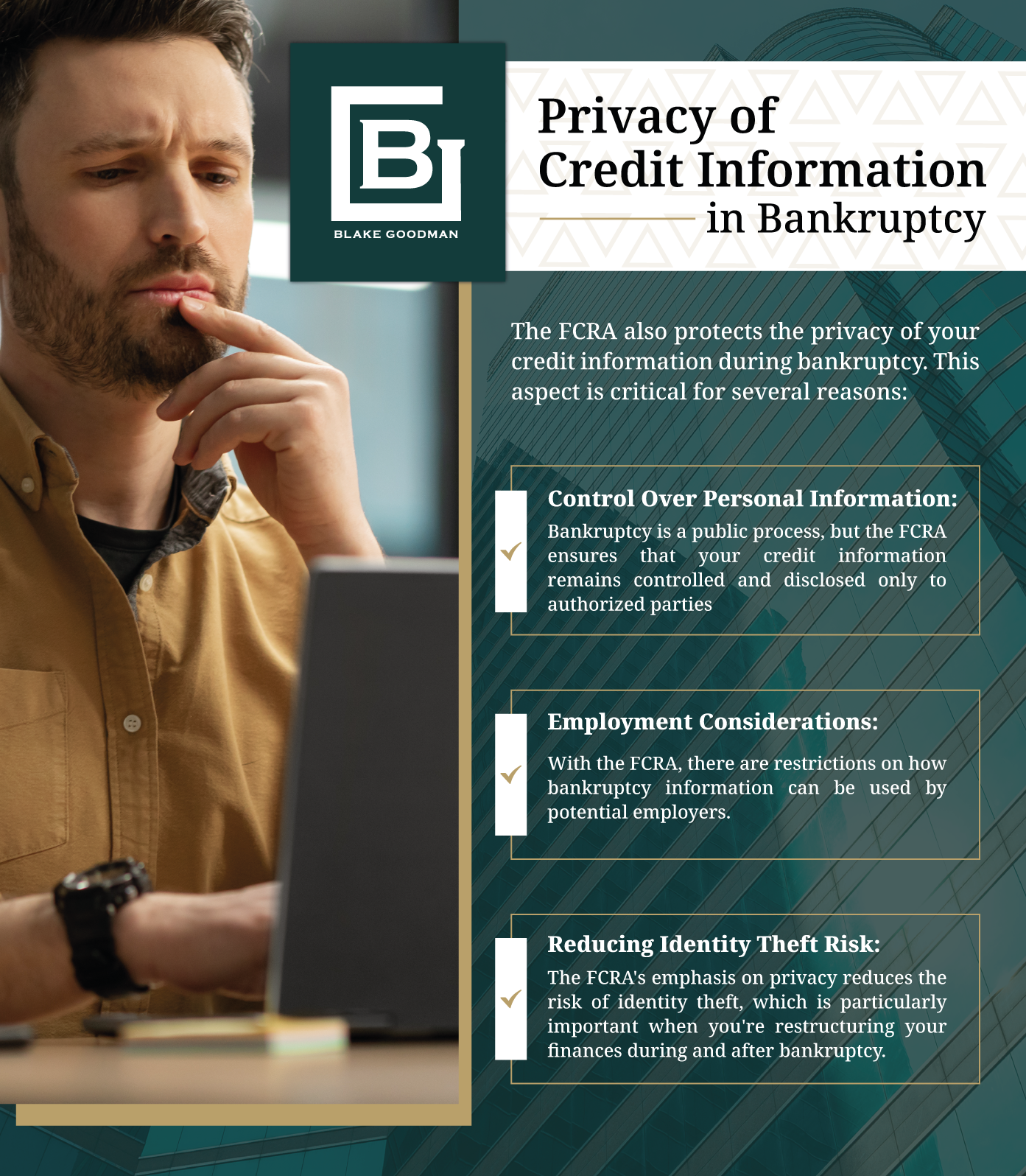 An infographic that explains about the privacy of credit information in bankruptcy